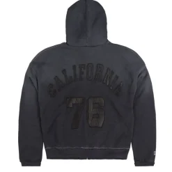 Hoodies*ERL Varisity Oversized Zip-Up Hoodie Black
