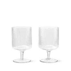 Geschirr|Küche*Ferm Living Ripple Wine Glasses Clear
