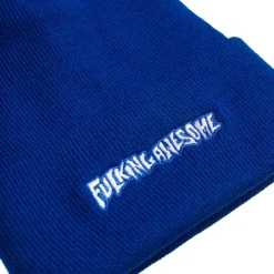 Beanies*Fucking Awesome Little Stamp Embroidered Beanie Royal