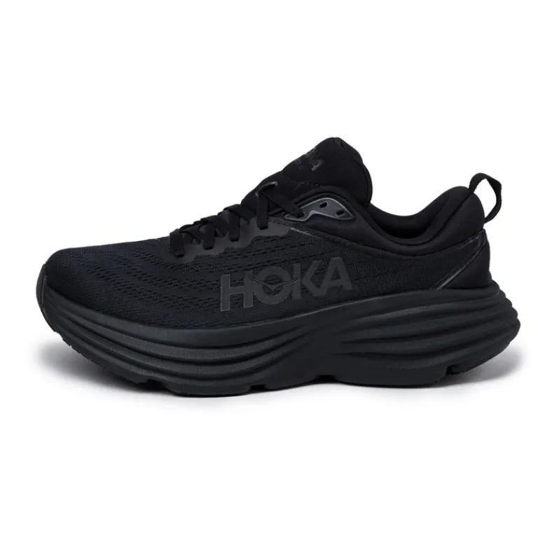 Vegane Sneaker|Laufschuhe*HOKA Bondi 8 Black / Black