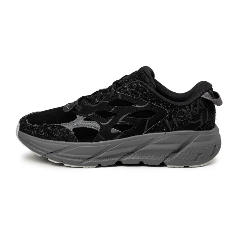 Leder Sneaker*HOKA Clifton L Suede TP Black / Satellite Grey