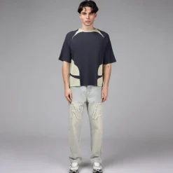 T-Shirts*J.L.-A.L. Waffle Facet SS Green Slate