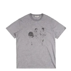 T-Shirts*JW Anderson Cafe Scene Printed T-Shirt Mid Grey Melange