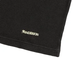 T-Shirts*JW Anderson Long Sleeve Waffle Henley Top Washed Black