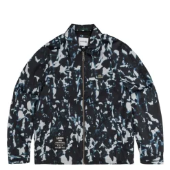 Jacken*Lacoste Print Motif Water-Repellent Windbreaker Black / Blue / Light Grey