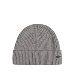 Beanies*Lacoste Rib Knit Beanie Grey Chine