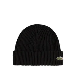 Beanies*Lacoste Rib Knit Beanie Black