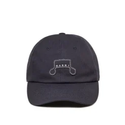 Caps & Bucket Hats*Marni Baseball Cap With Embroidered Logo Black