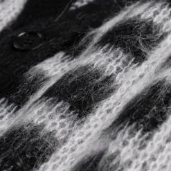 Knitwear*Marni Brushed Check Fuzzy Wuzzy Cardigan Black