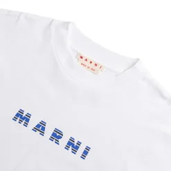 T-Shirts*Marni Printed Stripes Logo T-Shirt Lily White