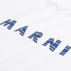 T-Shirts*Marni Printed Stripes Logo T-Shirt Lily White
