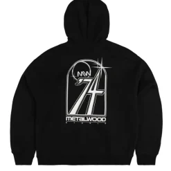 Hoodies*Metalwood Club 74 Zip Hooded Sweatshirt Black