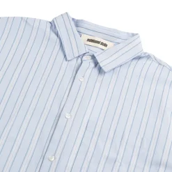 Hemden*Metalwood Court Shirt Blue / White Stripe