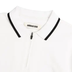 T-Shirts*Metalwood World Class Zip Polo White