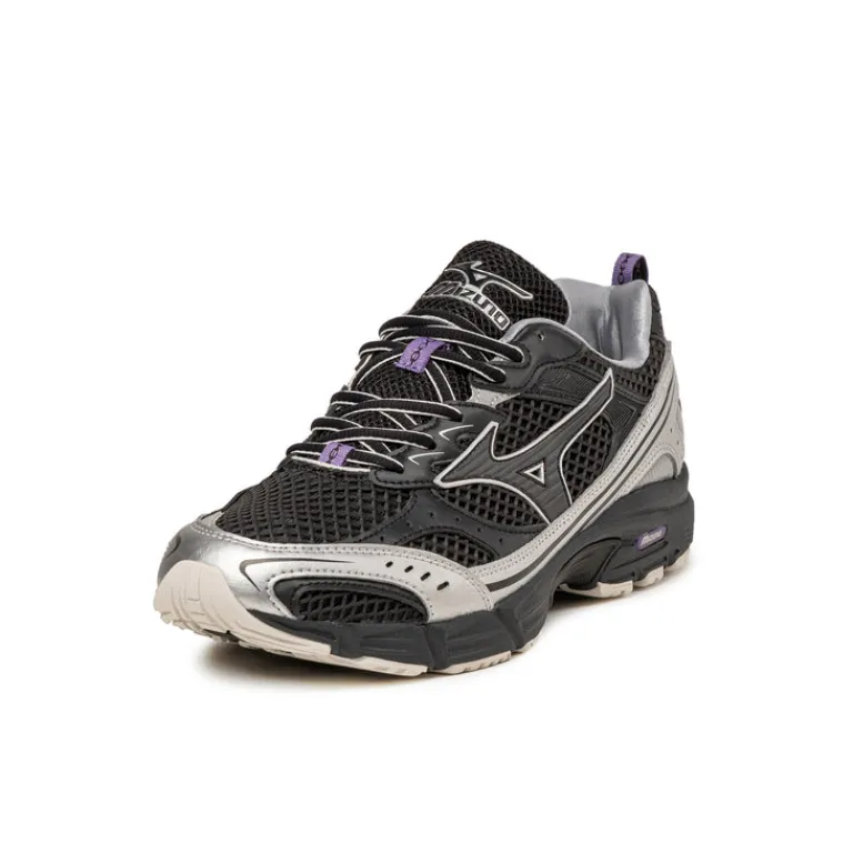 Leder Sneaker|Retro Runner*Mizuno MXR Millennium Black / Black Sand / Purple Haze