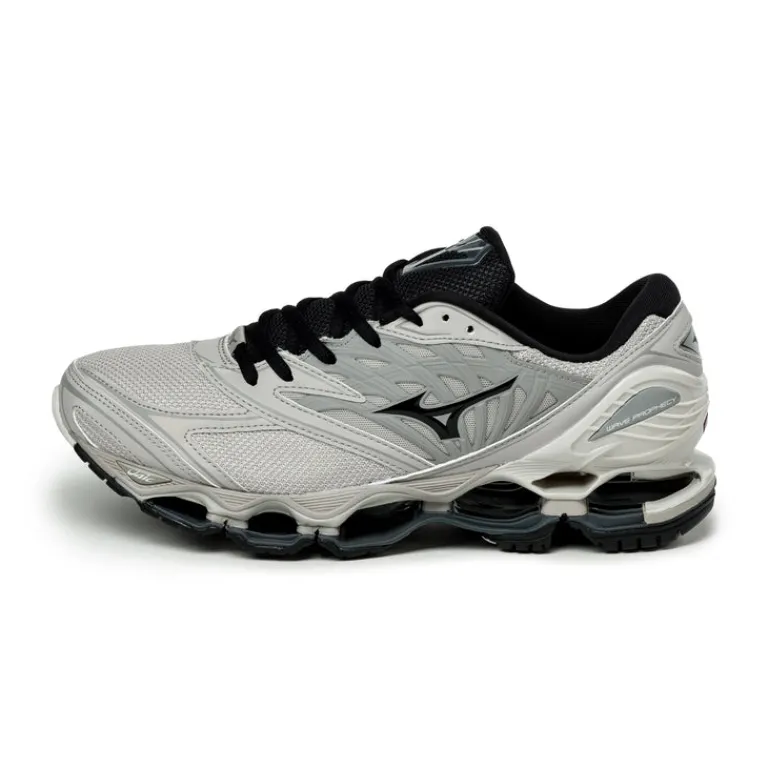 Vegane Sneaker|Weiße Sneaker*Mizuno Wave Prophecy LS Silver Cloud / Black / Opal Gray