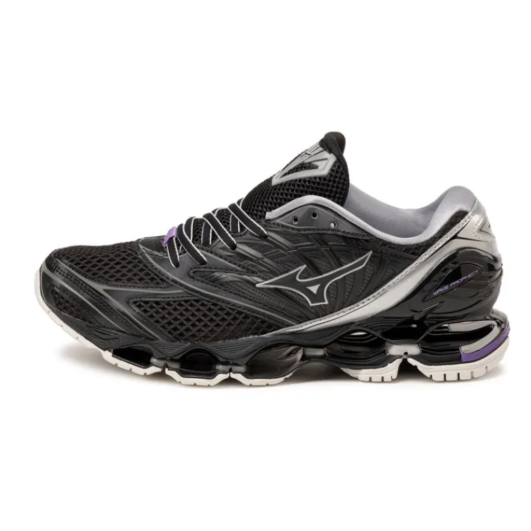 Leder Sneaker|Retro Runner*Mizuno Wave Prophecy LS *Millennium* Black / Silver / Purple Haze