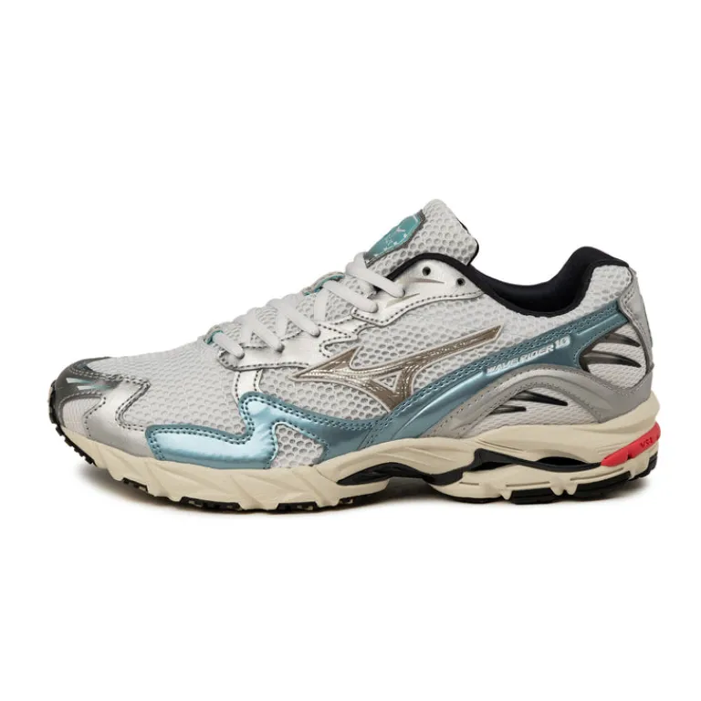 Leder Sneaker|Weiße Sneaker*Mizuno Wave Rider 10 Sport White / Vintage Khaki / Reef Waters