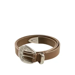 Gürtel*Molebo Embossed Hardware Leather Belt Dusted Brown