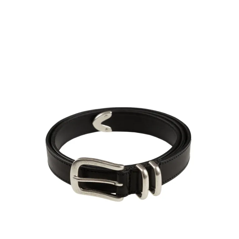 Gürtel*Molebo Refined Double Loop Leather Belt Black