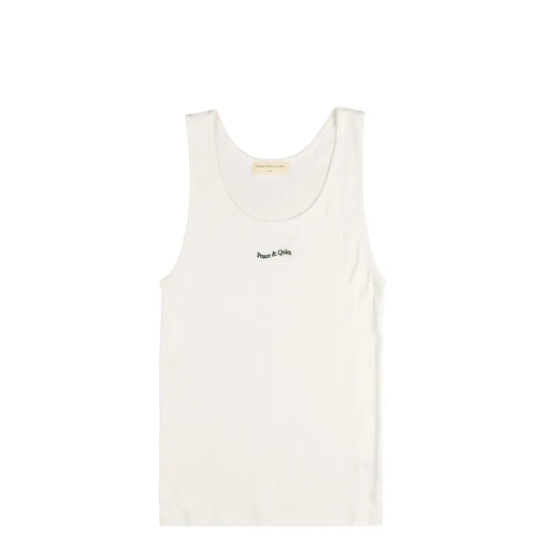 T-Shirts*Museum of Peace & Quiet Wordmark Ribbed Tank Top White