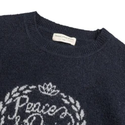 Knitwear*Museum of Peace & Quiet Wreath Mohair Sweater Navy
