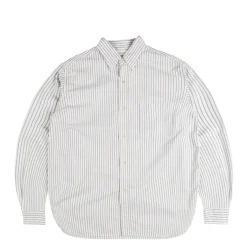 Hemden*Nanamica Button Down Stripe Wind Shirt White