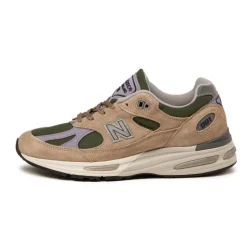 Leder Sneaker|Retro Runner*New Balance U991DL2 *Made in England* Cement / Douglas Fir / Lavender Gray / Silver