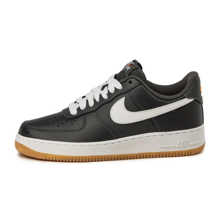 Leder Sneaker*Nike Air Force 1 '07 Anthracite / Gum Yellow / Safety Orange / White