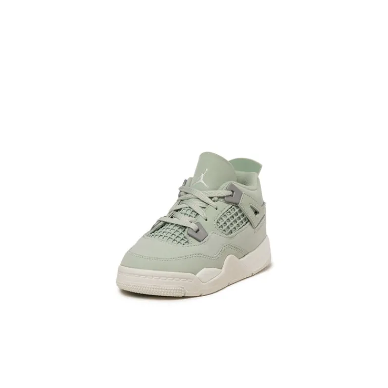 High-Top Sneaker|Leder Sneaker*Jordan Nike Air 4 Retro *Abundance* *TD* Seafoam / Sail / Metallic Silver