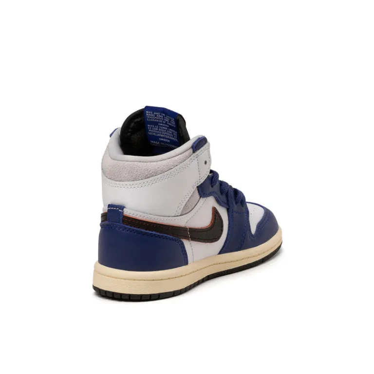 High-Top Sneaker|Leder Sneaker*Jordan Nike Air 1 Retro High OG *Rare Air* *PS* White / Black / Neutral Grey / Deep Royal Blue