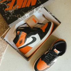 High-Top Sneaker|Leder Sneaker*Jordan Nike Air 1 Retro High OG *Shattered Backboard* Black / Black / Sail / Starfish