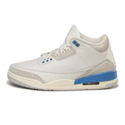 Leder Sneaker|High-Top Sneaker*Jordan Nike Air 3 Retro *Lucky Shorts* Summit White / Hdydrogen Blue / Legend Blue