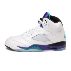 High-Top Sneaker|Leder Sneaker*Jordan Nike Air 5 Retro OG *Grape* White / New Emerald / Grape Ice / Black