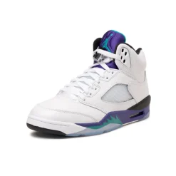 High-Top Sneaker|Leder Sneaker*Jordan Nike Air 5 Retro OG *Grape* White / New Emerald / Grape Ice / Black