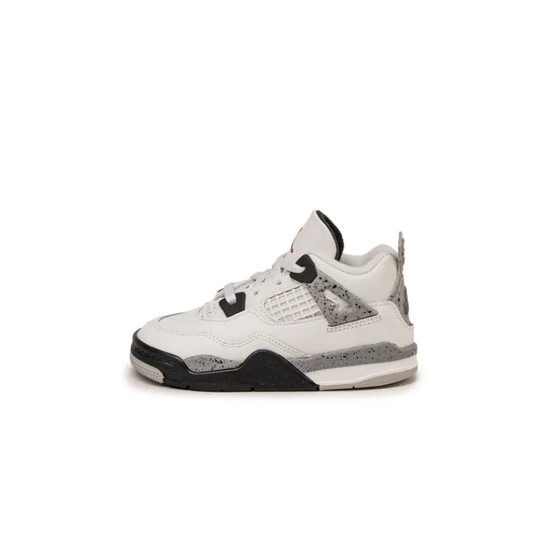 High-Top Sneaker|Leder Sneaker*Jordan Nike Air 4 Retro *White Cement* *TD* Summit White / Fire Red / Tech Grey / Black