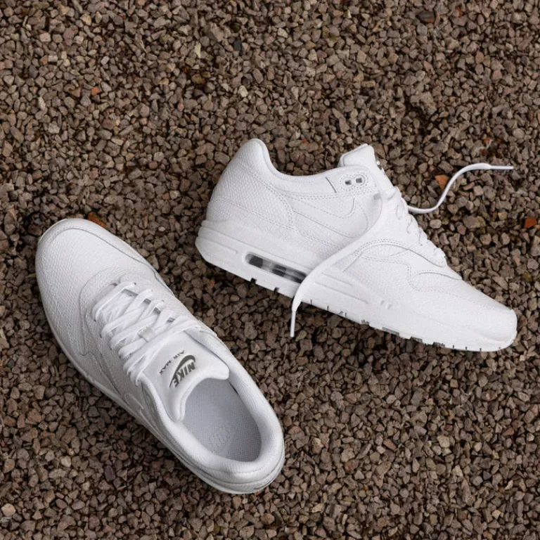 Leder Sneaker|Weiße Sneaker*Nike Air Max 1 PRM *Snakeskin* White / White / Pure Platinum / White