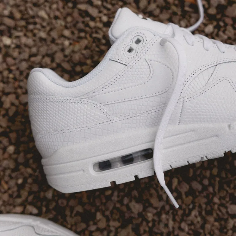 Leder Sneaker|Weiße Sneaker*Nike Air Max 1 PRM *Snakeskin* White / White / Pure Platinum / White