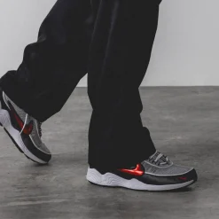 Leder Sneaker|Retro Runner*Nike Air Zoom Spiridon OG Metallic Silver / Sport Red / Black / White