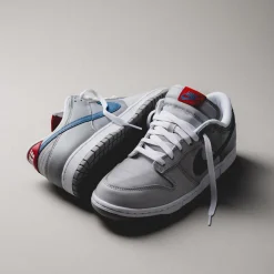 Leder Sneaker|Weiße Sneaker*Nike Dunk Low QS *Silver Surfer* Metallic Silver / Aegean Storm