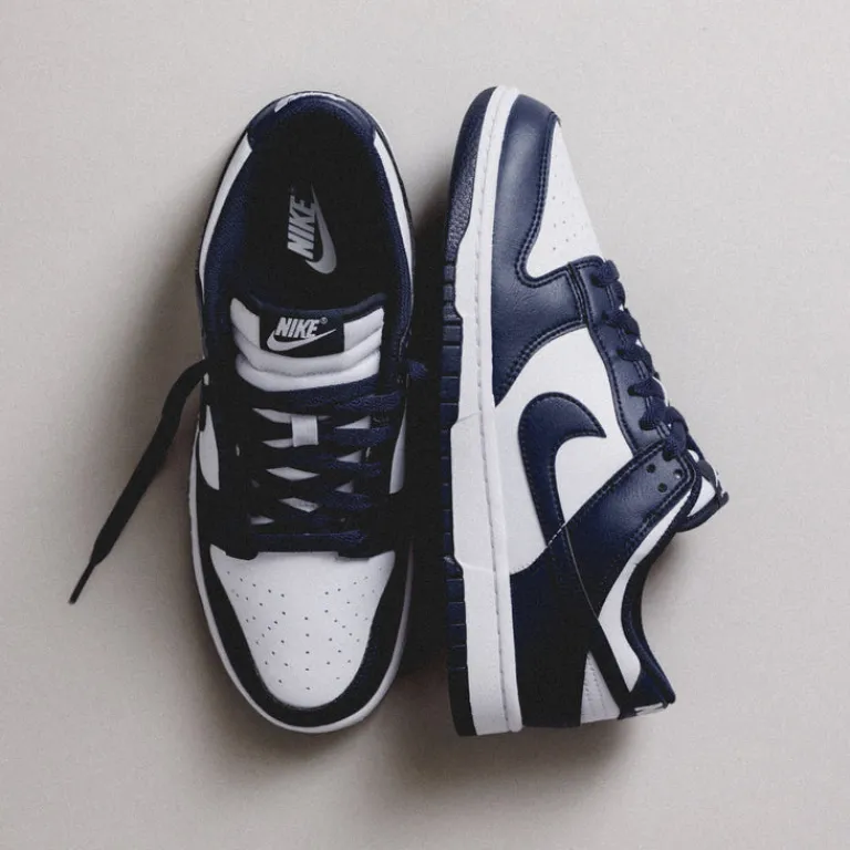 Leder Sneaker*Nike Dunk Low Retro White / Midnight Navy / White