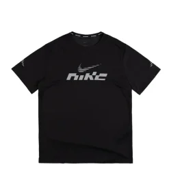 Running|T-Shirts*Nike Miler Flash Dri-FIT UV Short-Sleeve Running Top Black / Reflective Silver