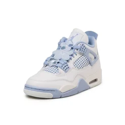 High-Top Sneaker|Leder Sneaker*Jordan Nike Wmns Air 4 Retro *Aluminum* White / Aluminium / Blue Tint / Oil Green