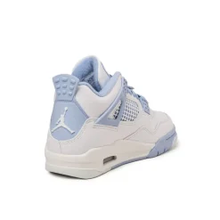 High-Top Sneaker|Leder Sneaker*Jordan Nike Wmns Air 4 Retro *Aluminum* White / Aluminium / Blue Tint / Oil Green