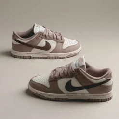 Leder Sneaker*Nike Wmns Dunk Low Sail / Plum Eclipse / Diffused Taupe