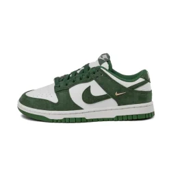 Leder Sneaker|Weiße Sneaker*Nike Wmns Dunk Low *Mini Swoosh* Summit White / George Green / Sail