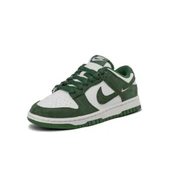 Leder Sneaker|Weiße Sneaker*Nike Wmns Dunk Low *Mini Swoosh* Summit White / George Green / Sail