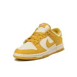 Leder Sneaker*Nike Wmns Dunk Low *Mini Swoosh* Pale Ivory / Dark Sulfur / Sail