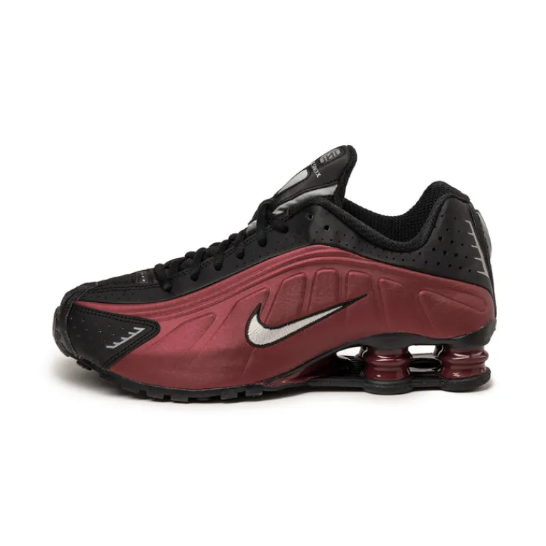 Vegane Sneaker|Retro Runner*Nike Wmns Shox R4 Black / Metallic Silver / Team Red