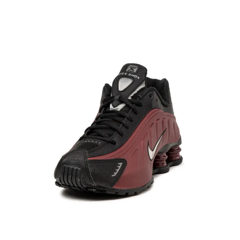 Vegane Sneaker|Retro Runner*Nike Wmns Shox R4 Black / Metallic Silver / Team Red